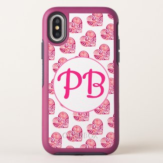 Cool tribal heart tattoo girly pink duogram OtterBox iPhone case