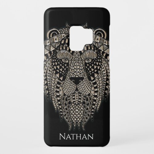 Cool Tribal Metallic Lion Head Personalised Case_Mate Samsung Galaxy S9 Case