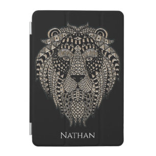 Cool Tribal Metallic Lion Head Personalised iPad Mini Cover