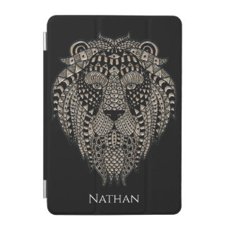 Cool Tribal Metallic Lion Head Personalised iPad Mini Cover