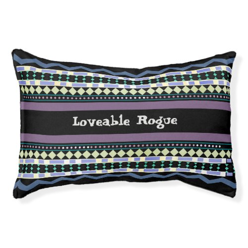 Cool Tribal Pattern Loveable Rogue Black Dog Cat Pet Bed