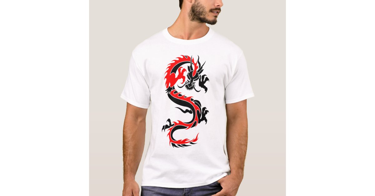Cool Tribal Red Dragon Tattoo Designs Custom Art T Shirt Zazzle Com