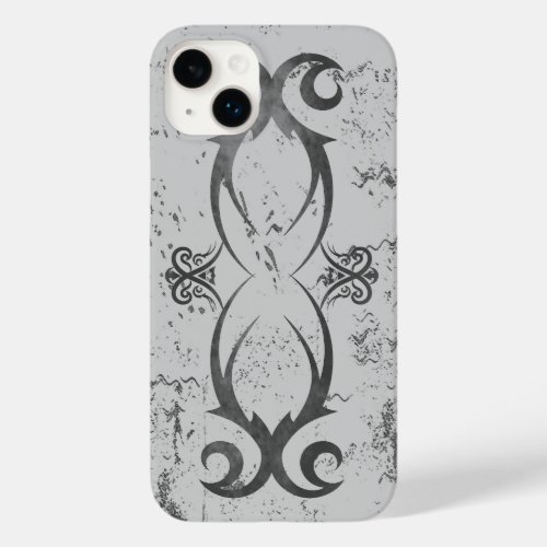 Cool Tribal Tattoo Black on White Grunge Durable Case_Mate iPhone 14 Plus Case