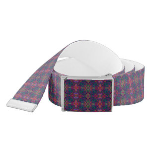 Cool Trippy Green, Orange and Purple Wavy Pattern Belt
