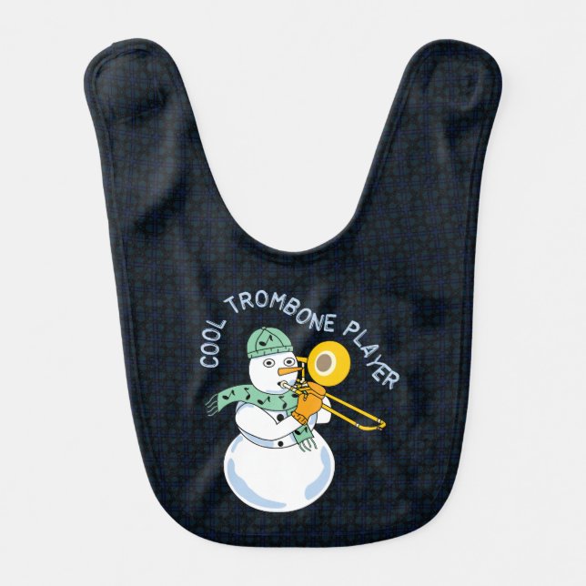 Cool Trombone Player Baby Bib (Front)