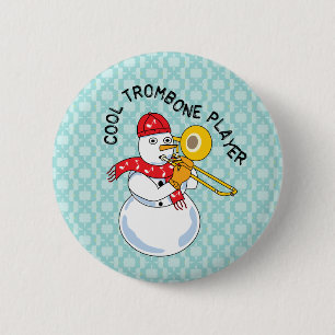 Cool Trombone Player Button