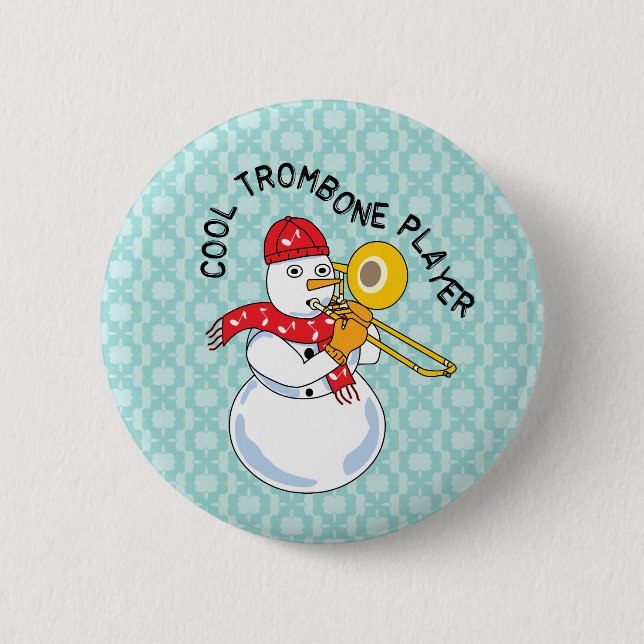 Cool Trombone Player Button (Front)