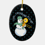 Cool Trombone Player Ceramic Ornament