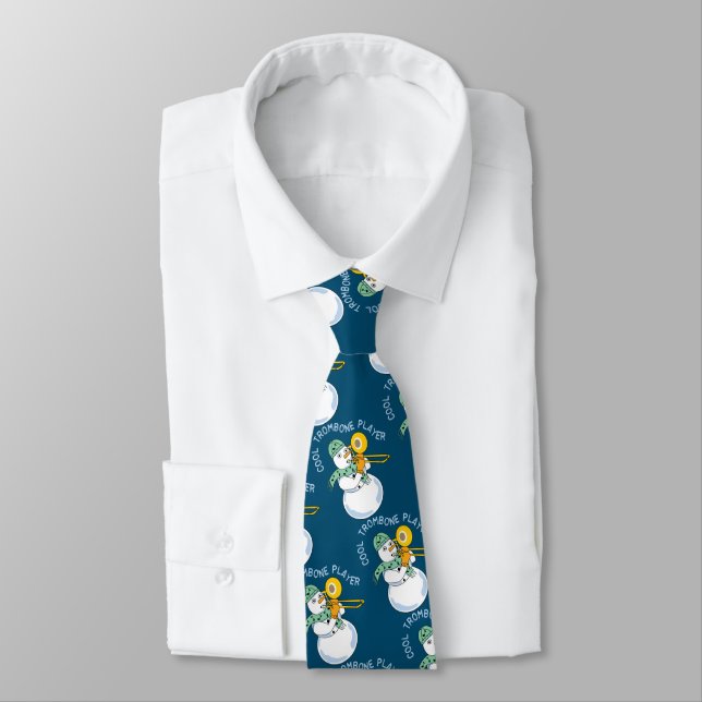 Cool Trombone Player Neck Tie (Tied)