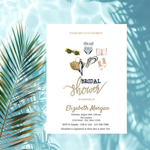 Cool Tropical Beach Bridal Shower Invitation