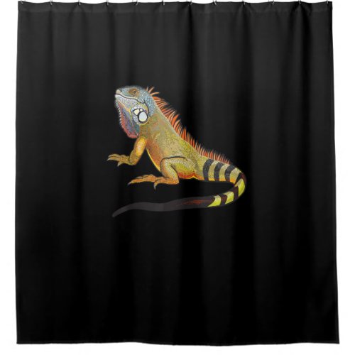 Cool Tropical Iguana Lizard Pet Gift Shower Curtain