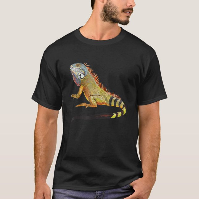 Cool Tropical Iguana Lizard, Pet Gift T-Shirt (Front)