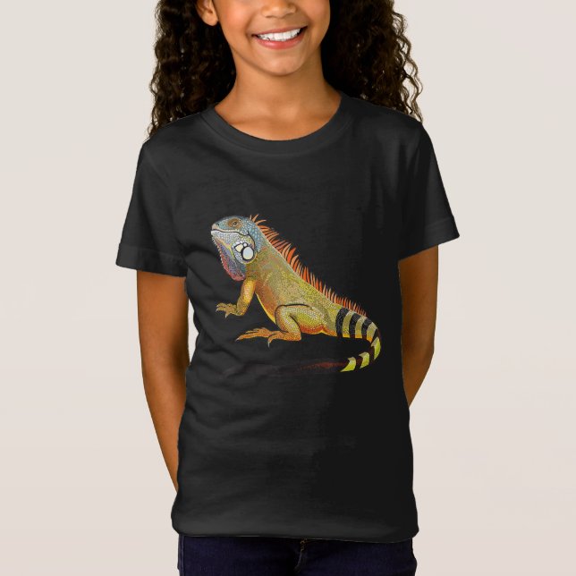 Cool Tropical Iguana Lizard, Pet Gift T-Shirt (Front)
