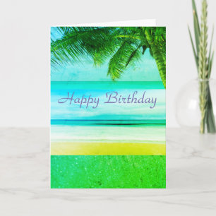 Cool Tropical  Island Birthday Greeting Card