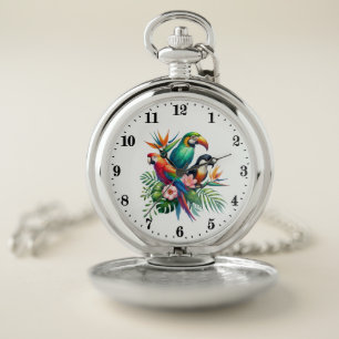 Cool Tropical parrot lovers Pocket Watch