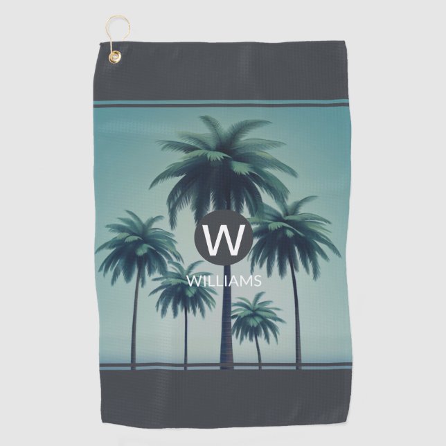 Cool Tropical Personalized Golf Towel (Front)