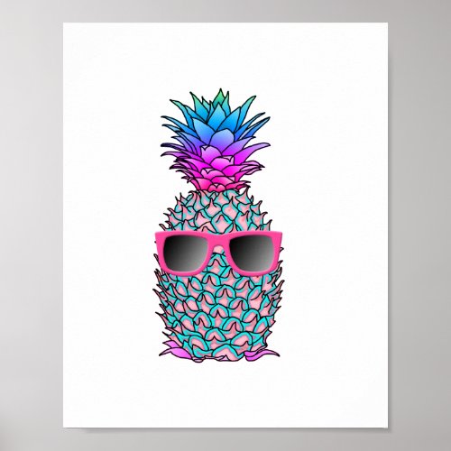 Cool Tropical Pineapple Poster