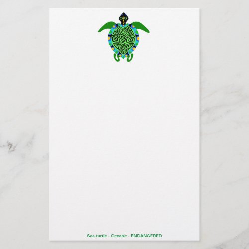 Cool tropical Sea TURTLE _Endangered species _ Stationery