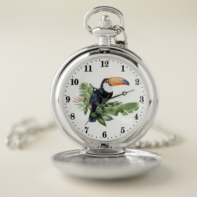 Cool Tropical Toucan lovers  Pocket Watch (Inside)