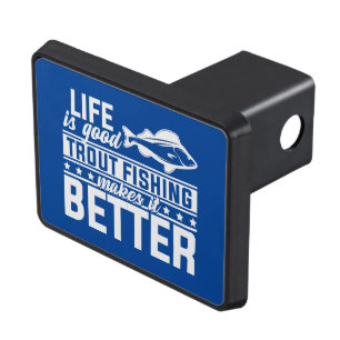 cool trout fishing word art hitch cover