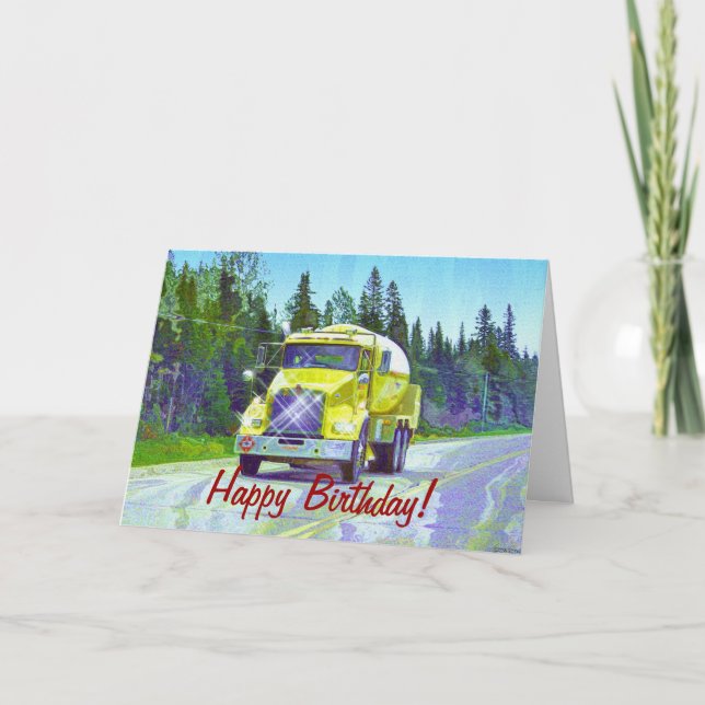 COOL TRUCK Funny Trucker Birthday Cards (Front)