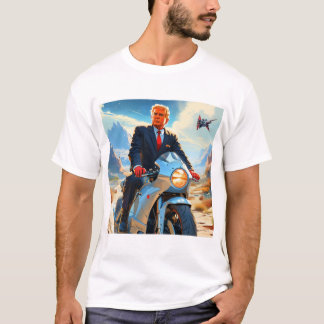 cool Trump Motorcycle Alien Planet Spaceship MAGA T-Shirt