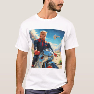 cool Trump Motorcycle Alien Planet Spaceship MAGA T-Shirt