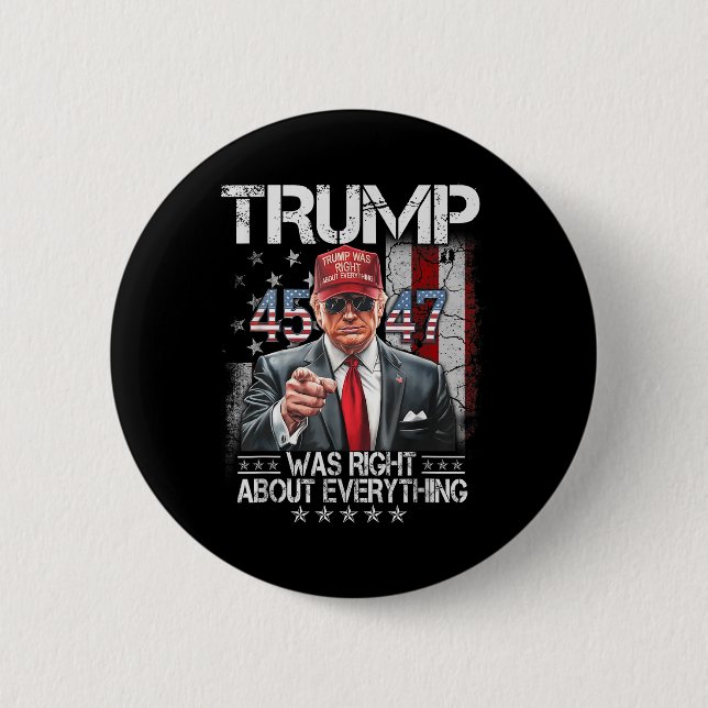 Cool Trump Was Right About Everything American Button (Front)