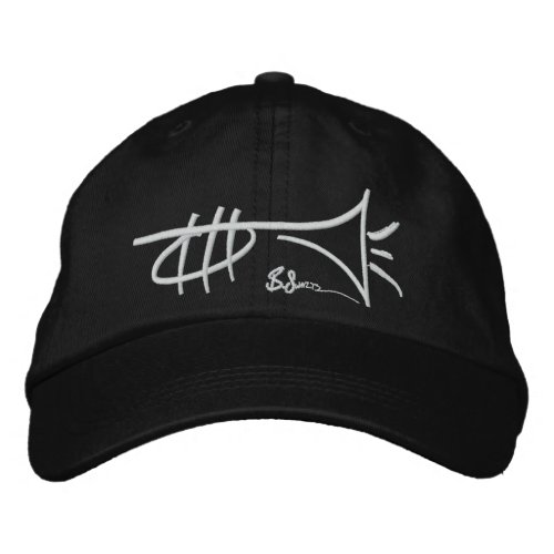 Cool Trumpet Drawing Embroidered Hat