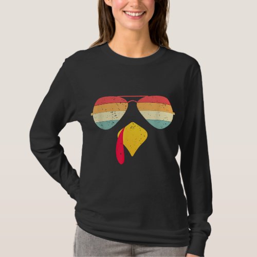 Cool Turkey Face With Sunglasses Funny Thanksgivin T_Shirt