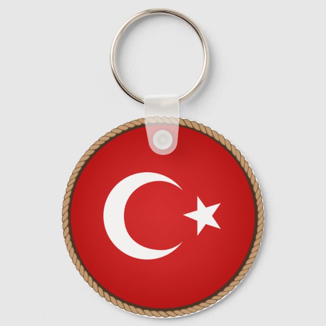Cool Turkey Flag Seal Keychain (Front)