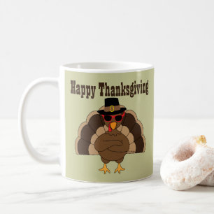 Cool Turkey Happy Thanksgiving custom text Coffee Mug