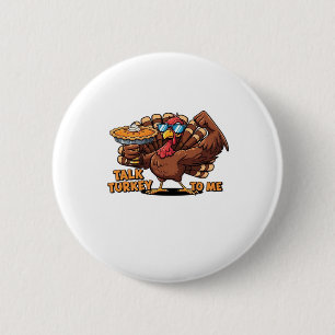 Cool Turkey Thanksgiving Funny Classic T-Shirt_1.p Button