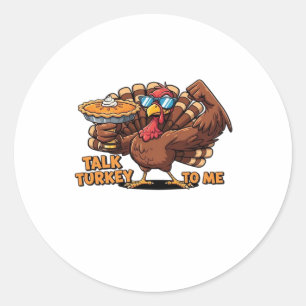 Cool Turkey Thanksgiving Funny Classic T-Shirt_1.p Classic Round Sticker