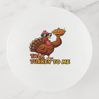 Cool Turkey Thanksgiving Funny Classic T-Shirt.png Trinket Tray