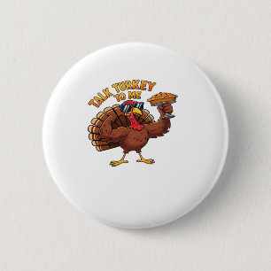 Cool Turkey Thanksgiving Funny Oversized T-Shirt.p Button