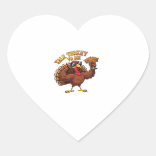 Cool Turkey Thanksgiving Funny Oversized T-Shirt.p Heart Sticker