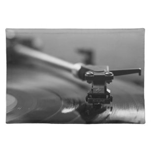 Cool Turntable Playing Classic Vinyl Album Cloth Placemat