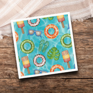 Cool Turqouise Pool Party Napkins