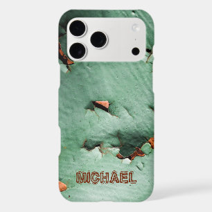 Cool turquoise brown rusty metal Your Custom name iPhone 17 Pro Max Case