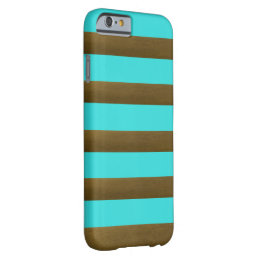 Cool Turquoise Copper Striped Barely There iPhone 6 Case