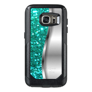 Cool Turquoise Glitter OtterBox Samsung Galaxy S7 Case