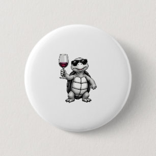 cool turtle drinking red wine art print_1 (1) button