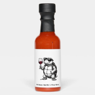 cool turtle drinking red wine art print_1 (2) hot sauces