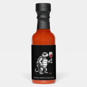 cool turtle drinking red wine art print_1 (2) hot sauces