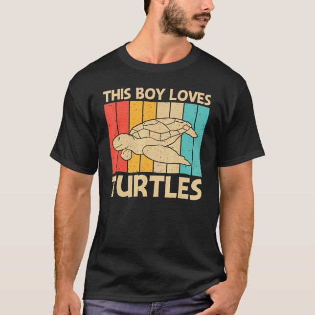 Cool Turtle For Boys Kids Sea Turtle Aquatic Anima T-Shirt (Front)