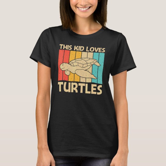 Cool Turtle For Kids Boys Sea Turtle Aquatic Anima T-Shirt (Front)