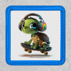 Cool Turtle Skateboarder Patch