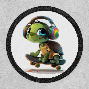 Cool Turtle Skateboarder Patch