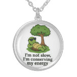 Cool Turtle Sticker Silver Plated Necklace